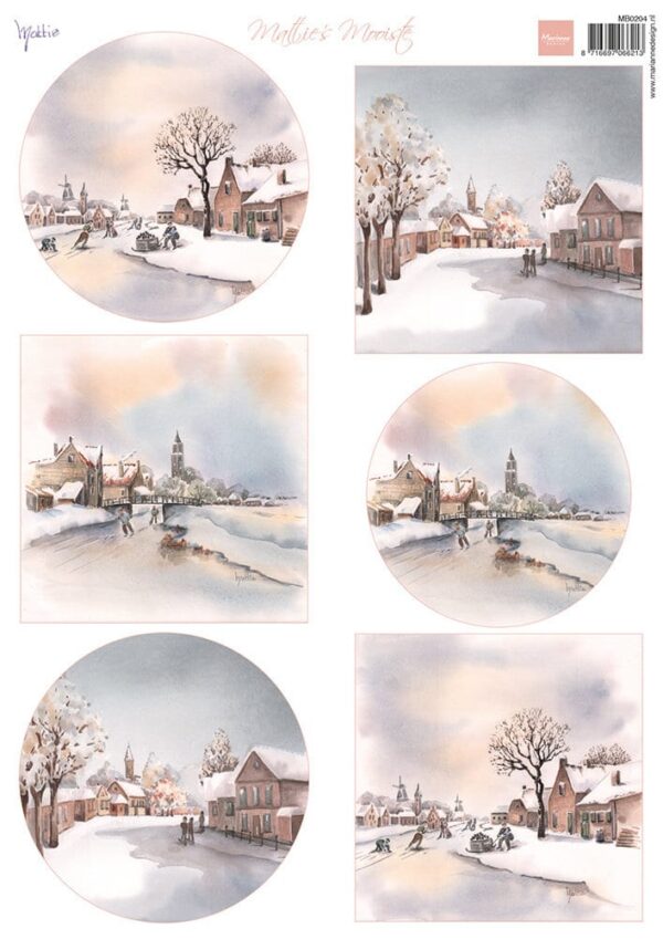 Decoupage A4 Sheet Mattie's Mooiste Ice Skating (MB0204)