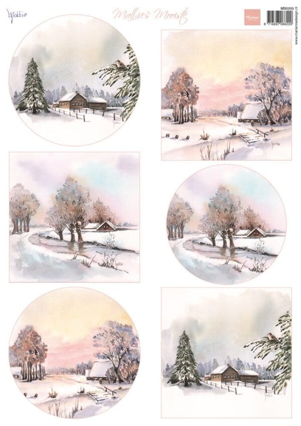 Decoupage A4 Sheet Mattie's Mooiste Winter Landscape (MB0205)