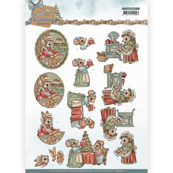 3D Cutting Sheet - Yvonne Creations - A Gift for Christmas - Christmas Cake CD11852