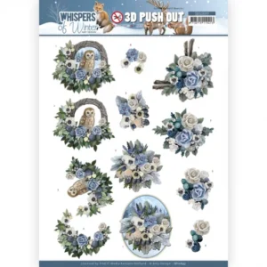 3D Push Out - Amy Design - Whispers of Winter - Flower Arrangement  SB10693