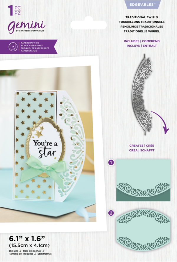 Ellipse Traditional Swirls Edge'ables Dies (GEM-MD-EDG-TRASW)