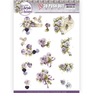 3D Push Out - Precious Marieke - Purple Passion - Purple Violets Precious Marieke SB10683