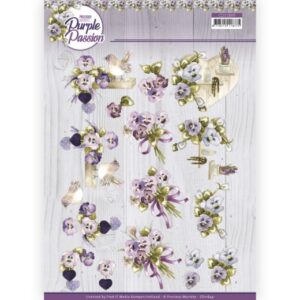 3D Cutting Sheet - Precious Marieke - Purple Passion - Purple Violets Precious Marieke CD11849