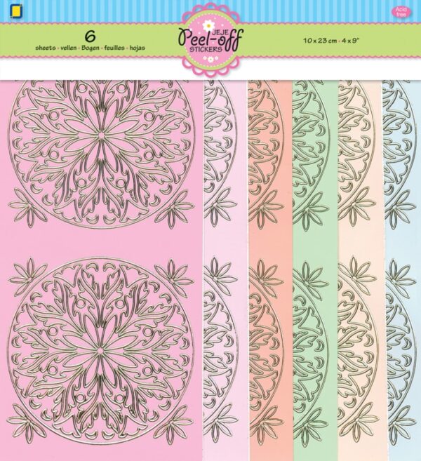 6-Pack Peel-off stickerset ornament JEJE Direct 3.9990