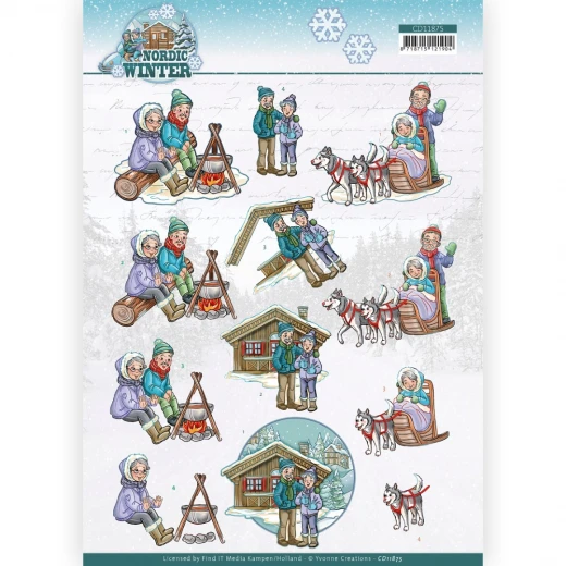 3D Cutting Sheet - Yvonne Creations - Funky Nanna – Nordic Winter - Cosy Together CD11875