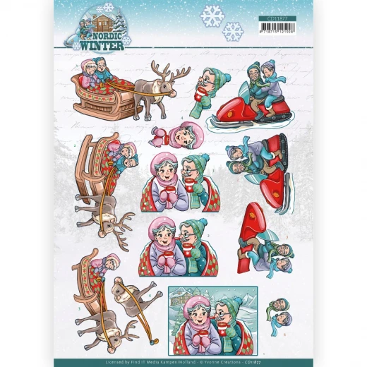 3D Cutting Sheet - Yvonne Creations - Funky Nanna – Nordic Winter - On the go  CD11877