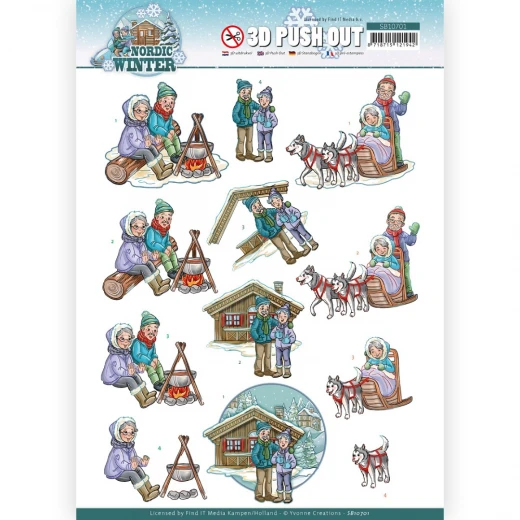 3D Push Out - Yvonne Creations - Funky Nanna – Nordic Winter - Cosy Together  SB10701