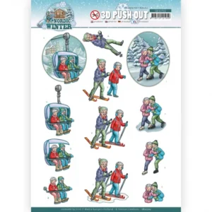 3D Push Out - Yvonne Creations - Funky Nanna – Nordic Winter - Wintersports  SB10702