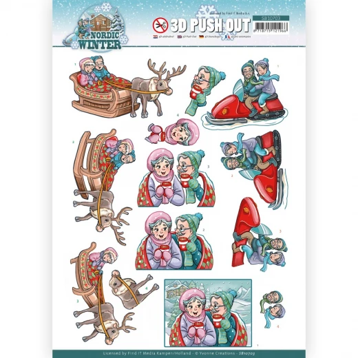 3D Push Out - Yvonne Creations - Funky Nanna – Nordic Winter - On the go  SB10703