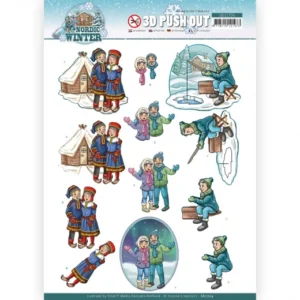 3D Push Out - Yvonne Creations - Funky Nanna – Nordic Winter - Ice Fishing SB10704
