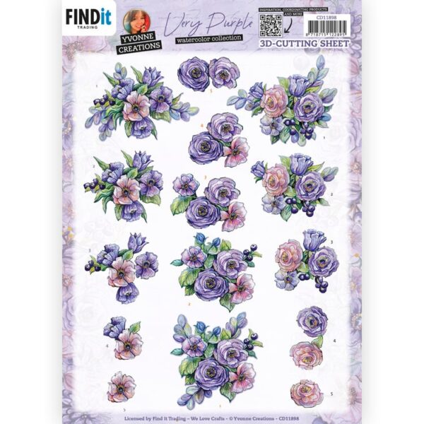 3D Cutting Sheets - Yvonne Creations - Very Purple - Blueberries CD11898