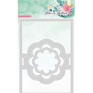SL-BB-CD489 - Flower zigzag card Blooming Butterfly nr.489