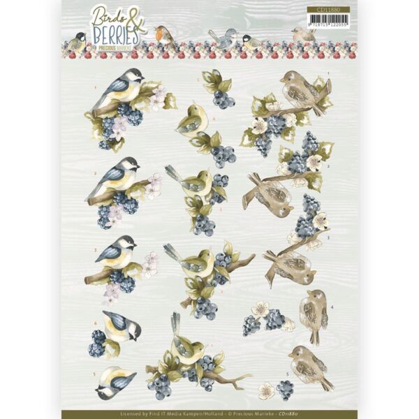 CD11880 3D Knipvel - PM - Birds and Berries - Blackberries