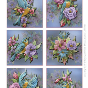 Scenery - Yvonne Creations - Aquarella - Birds and Flowers Round CDS10083