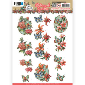 SB10731 3D Push Out - Amy Design - Botanical Garden - Colorful Butterfly (HJ216)