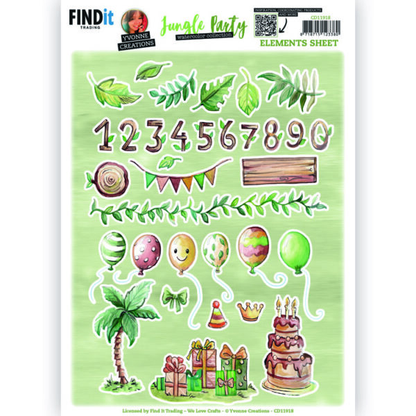 Cutting Sheets - Yvonne Creations - Jungle Party - Small Elements - A CD11918