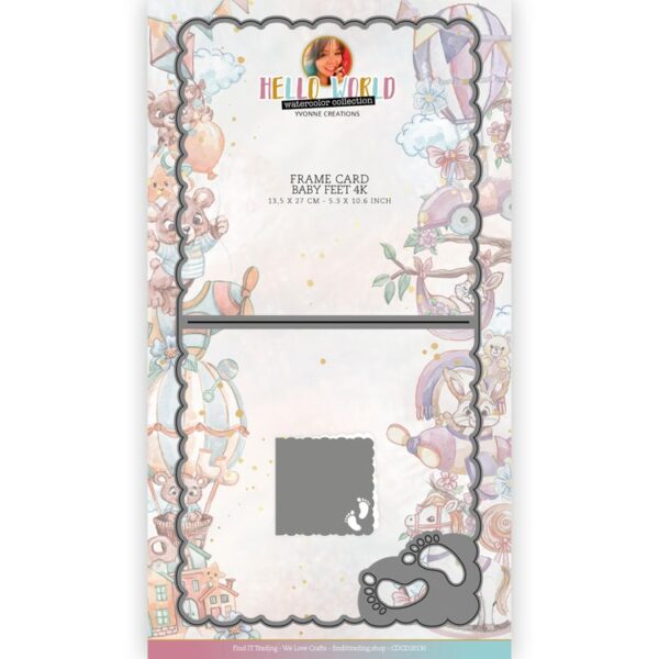 Dies - Yvonne Creations - Hello World - Frame Card Baby Feet Border 4K CDCD10130