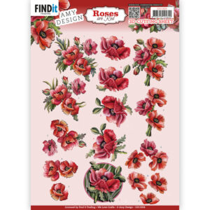 CD11924 3D Cutting Sheets - AD - Roses Are Red - Poppies