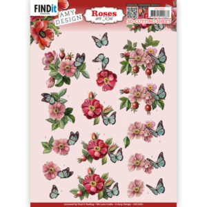 CD11925 3D Cutting Sheets - AD - Roses Are Red - Rose-hip