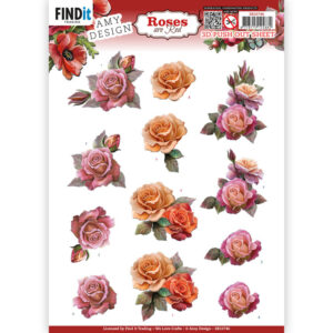 SB10746 3D Push Out - AD - Roses Are Red - Pink Roses