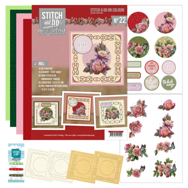 STDOOC10022 Stitch and Do on Colour 22 - AD - Roses Are Red (HJ217)