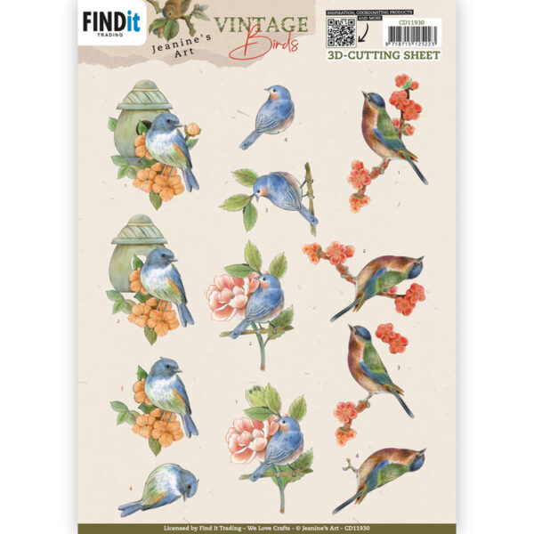 3D Cutting Sheets - Jeanine's Art - Vintage Birds - Stone Birdhouse CD11930