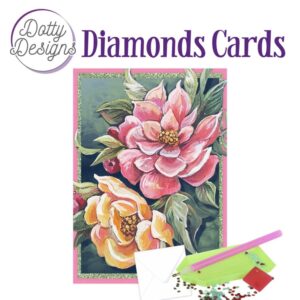 Dotty Designs Diamond Cards - Red and yellow flower DDDC1120