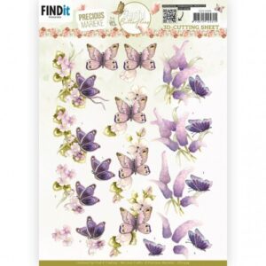 CD11939 3D Cutting Sheet - PM - Beautiful Butterfly - Purple (HJ219) Findit Trading CD11939