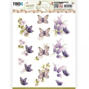 SB10756 3D Push Out - PM - Beautiful Butterfly - Purple Findit Trading SB10756