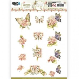 SB10757 3D Push Out - PM - Beautiful Butterfly - Pink (HJ219) Findit Trading SB10757