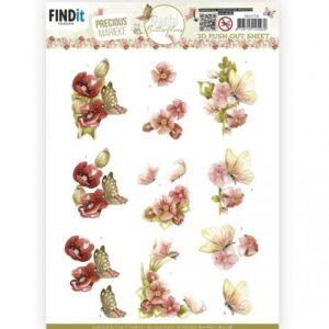 SB10758 3D Push Out - PM - Beautiful Butterfly - Red (HJ219) Findit Trading
