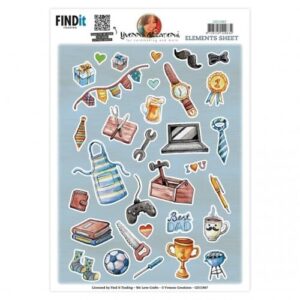 3D Cutting Sheets - Yvonne Creations - Small Elements for Men CD11987
