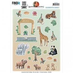 Cutting Sheet - Yvonne Creations - Small Elements Zoo A CD12031