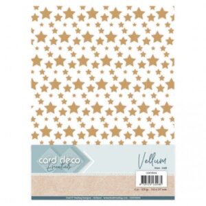 Card Deco Essentials - Vellum - Stars Gold CDEVE004