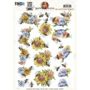3D Cutting Sheet - Yvonne Creations - Flowers and Bees CD12037