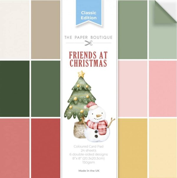 The Paper Boutique Friends at Christmas 8x8 Colour Card Pad PB2116