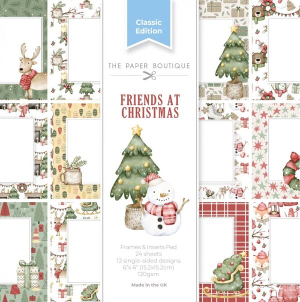 The Paper Boutique Friends at Christmas Frames & Insert Papers for 6x6 Cards PB2117