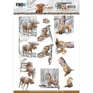 SB10826 3D Push-Out - Amy Design - Sturdy Winter - Moose SB10826