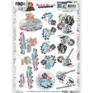3D Cutting Sheet - Yvonne Creations - Back to the fifties - Drive-In cd12048