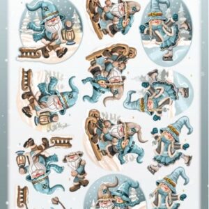 3D Cutting Sheet - Yvonne Creations - Winter Gnomes Sledge CD12100