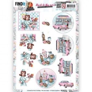 3D Push-Out - Yvonne Creations - Back to the fifties - Burgers SB10835