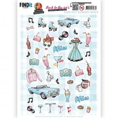 Push-Out - Yvonne Creations - Back to the fifties - Small Elements A SB10837