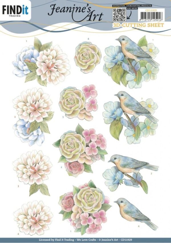 Blue Bird Cutting Sheet, Jeanines Art CD11929
