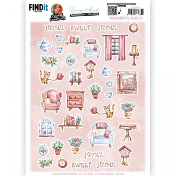 Cutting Sheet - Yvonne Creations - Young at Heart - Small Elements B CD12055