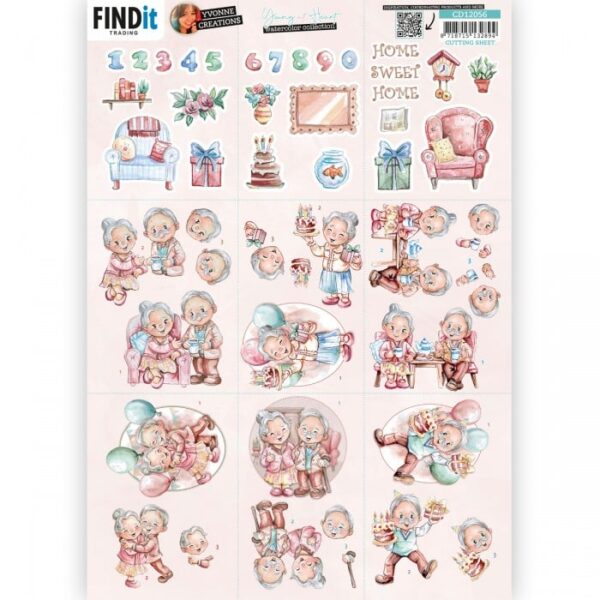 3D Cutting Sheet - Yvonne Creations - Young at Heart Mini CD12056