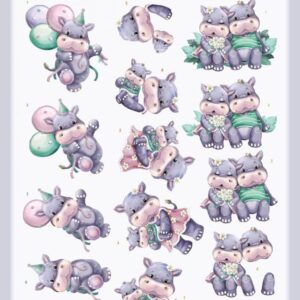 3D Cutting Sheet - Yvonne Creations - Hippo Family CD12119