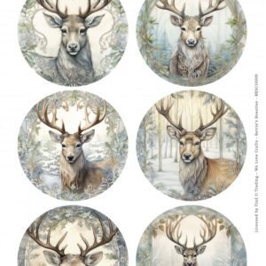 Push-Out Scenery - Berries Beauties - Deer Round BBSC10009