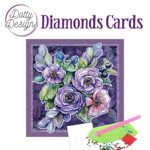 Dotty Designs Diamond Cards - Purple Flowers DDDC1165