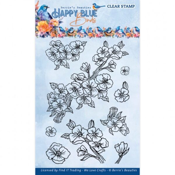 Clear Stamps - Berries Beauties - Happy Blue Birds - Floral Branch BBCS10002