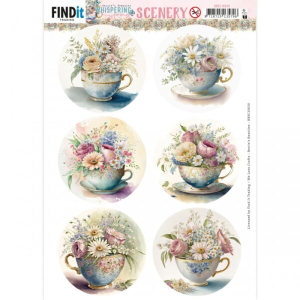 Push-Out Scenery - Berries Beauties - Whispering Spring - Tea Round BBSC10020